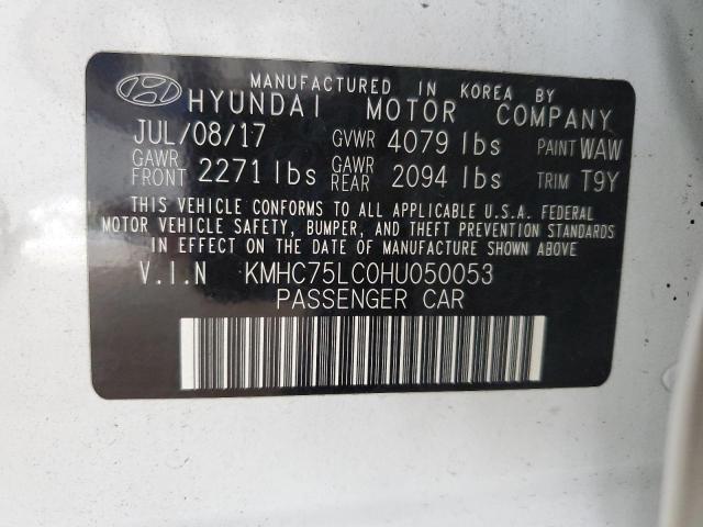 2017 HYUNDAI IONIQ SEL KMHC75LC0HU050053