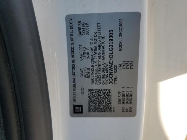 2020 CHEVROLET SILVERADO C1500 3GCNWAEH3LG319305