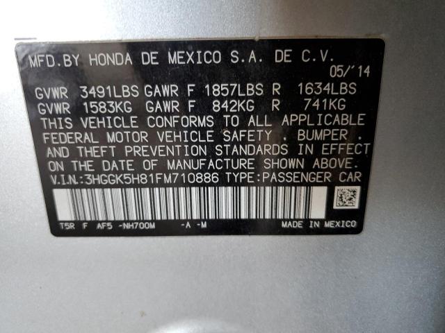 2015 HONDA FIT EX 3HGGK5H81FM710886