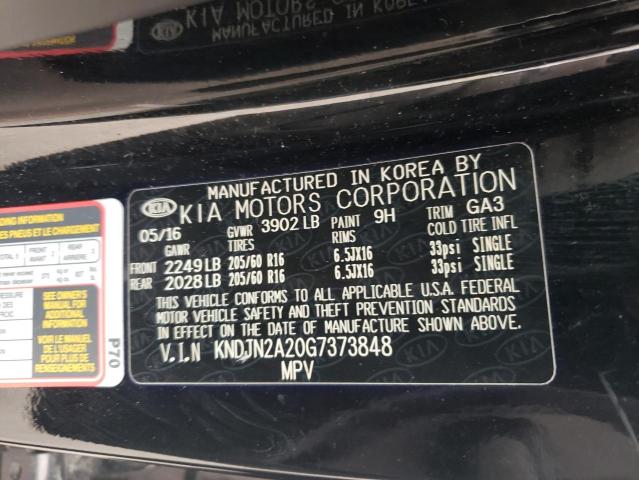 2016 KIA SOUL KNDJN2A20G7373848