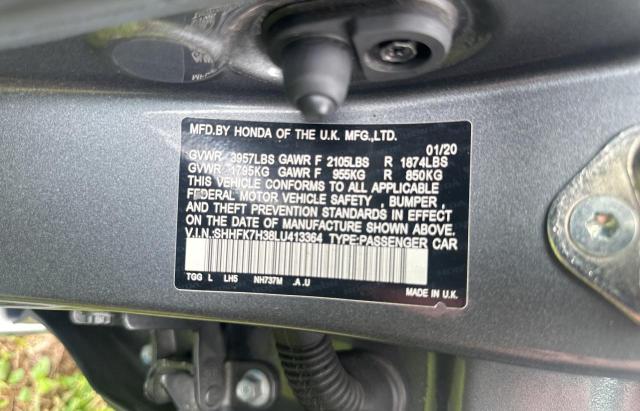 2020 HONDA CIVIC LX SHHFK7H38LU413364