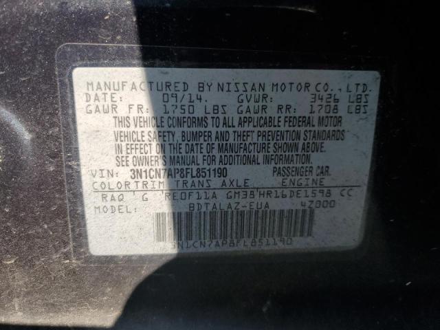 2015 NISSAN VERSA S 3N1CN7AP8FL851190