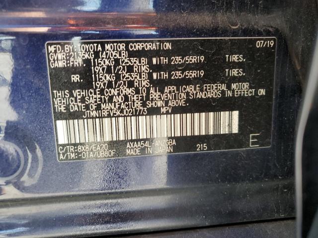 2019 TOYOTA RAV4 LIMITED JTMN1RFV5KJ021773