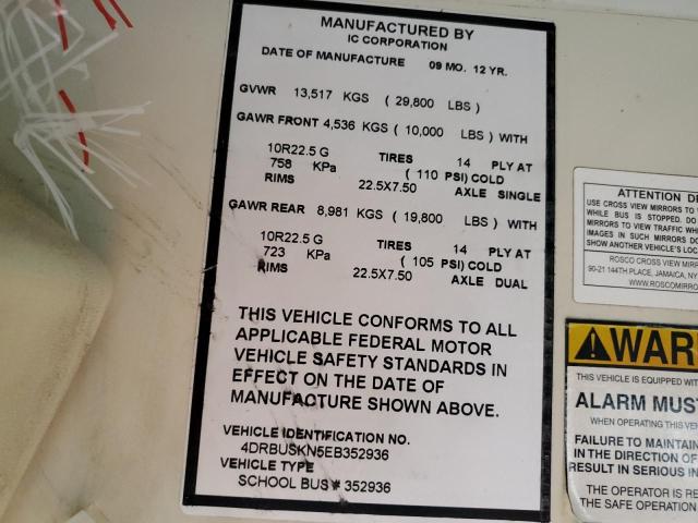 2014 IC CORPORATION CE SERIES SCHOOL #3256381350