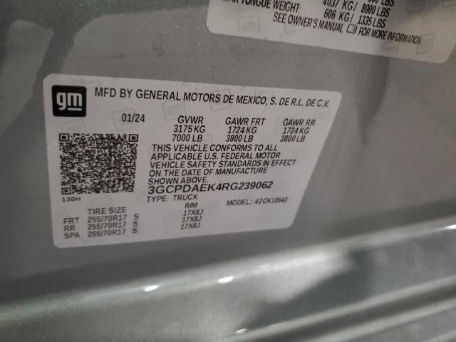 2024 CHEVROLET SILVERADO - 3GCPDAEK4RG239062