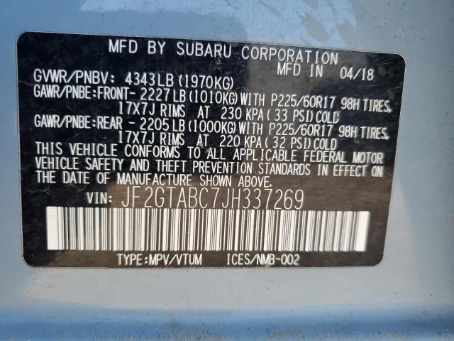 2018 SUBARU CROSSTREK JF2GTABC7JH337269