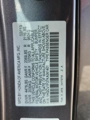 2019 HONDA ACCORD SPO 1HGCV1F37KA061401