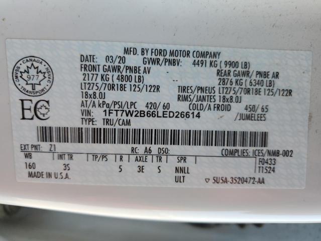 2020 FORD F250 SUPER DUTY 1FT7W2B66LED26614