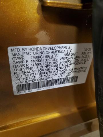 2022 ACURA MDX TYPE S 5J8YD8H95NL003573