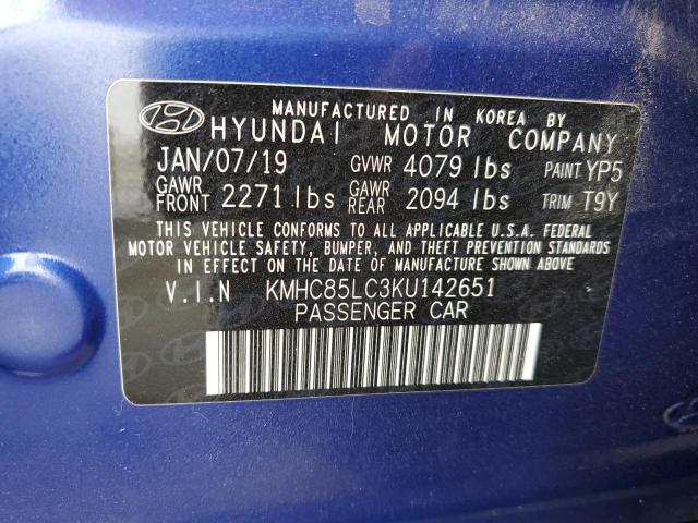 2019 HYUNDAI IONIQ LIMI KMHC85LC3KU142651