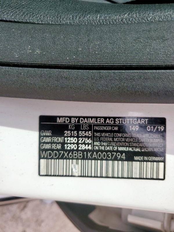 2019 MERCEDES-BENZ AMG GT 53 WDD7X6BB1KA003794
