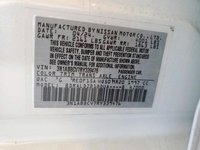 2024 NISSAN SENTRA SV 3N1AB8CV7RY339476