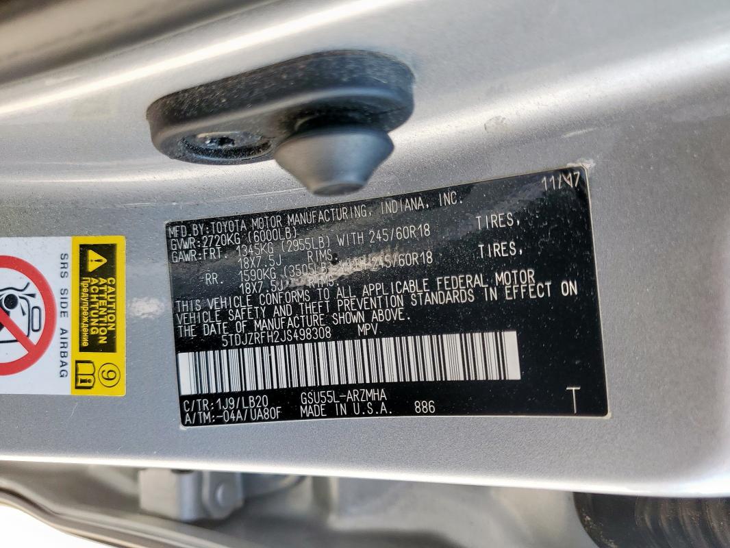 2018 TOYOTA HIGHLANDER SE 5TDJZRFH2JS498308