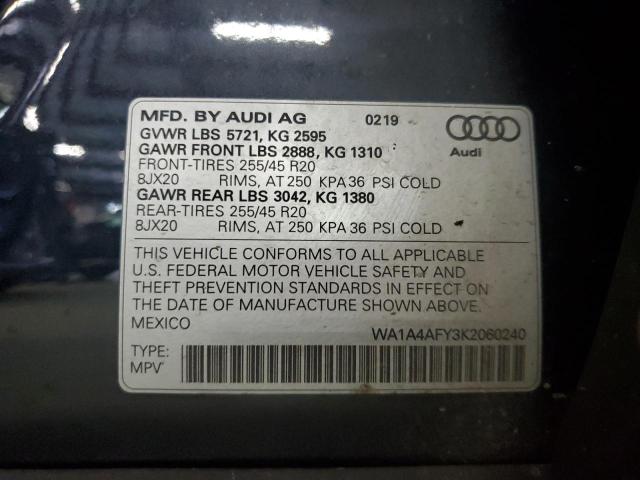 2019 AUDI SQ5 PREMIU WA1A4AFY3K2060240