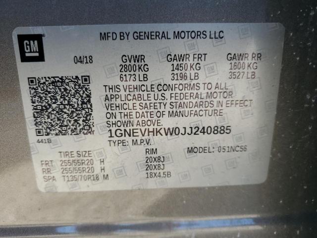 2018 CHEVROLET TRAVERSE LT 1GNEVHKW0JJ240885