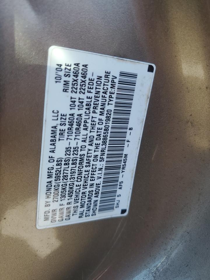 Lot #3279762949 2005 HONDA ODYSSEY TO