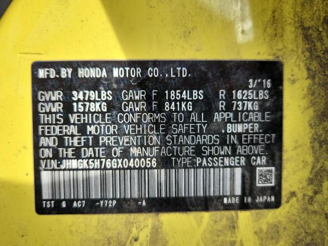 2016 HONDA FIT EX JHMGK5H76GX040056