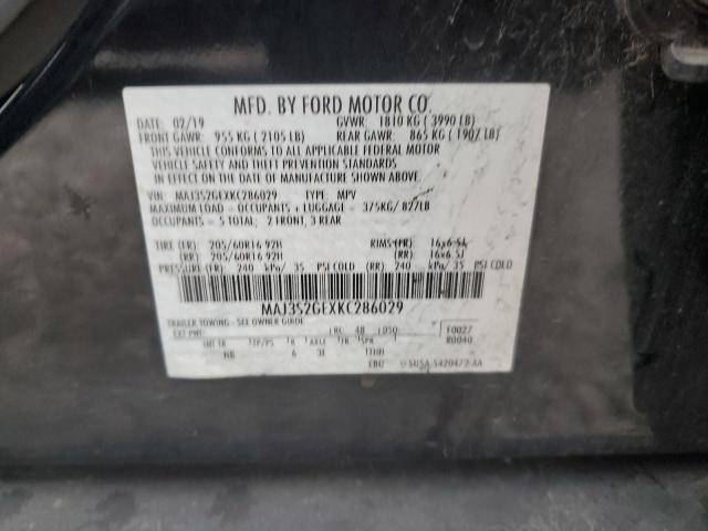 2019 FORD ECOSPORT S MAJ3S2GEXKC286029