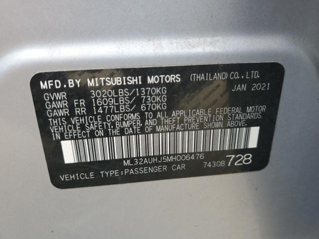 2021 MITSUBISHI MIRAGE ES ML32AUHJ5MH006476