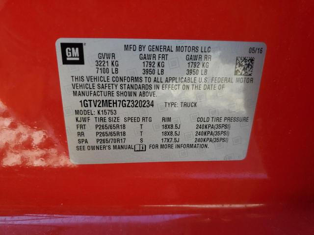 2016 GMC SIERRA K1500 SLE 1GTV2MEH7GZ320234
