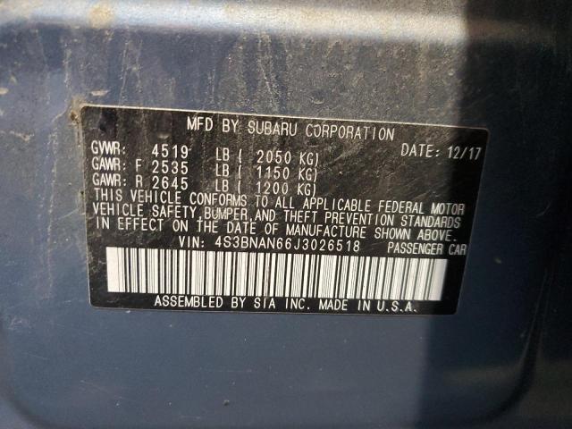 2018 SUBARU LEGACY 2.5 - 4S3BNAN66J3026518