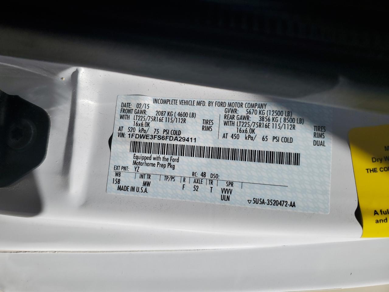 Lot #3263868668 2015 FORD ECONOLINE