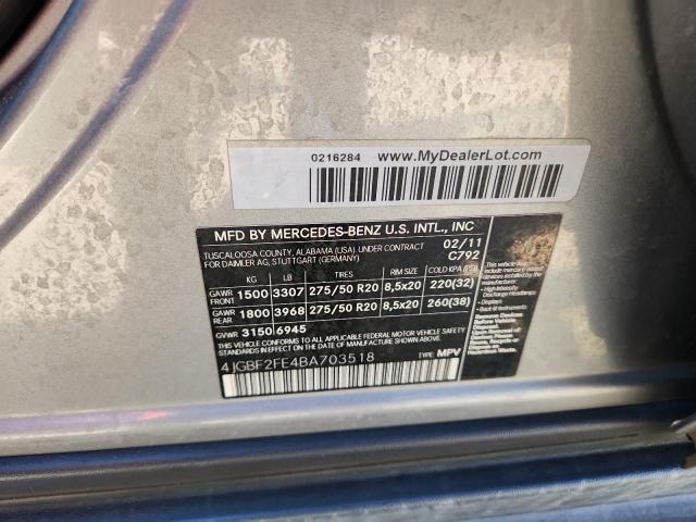 2011 MERCEDES-BENZ GL 350 BLU - 4JGBF2FE4BA703518