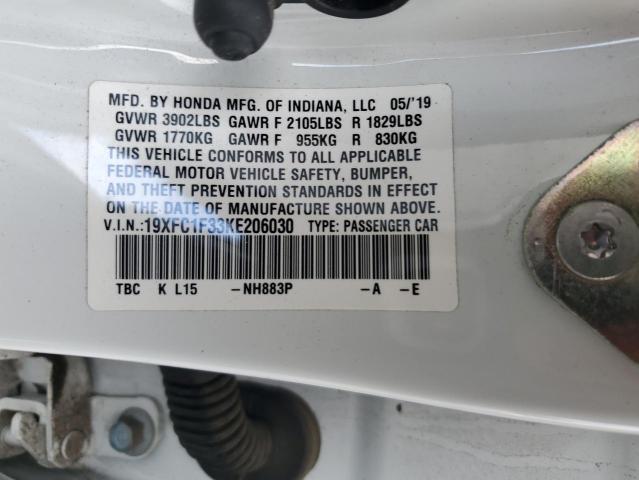 2019 HONDA CIVIC EX #3297925781