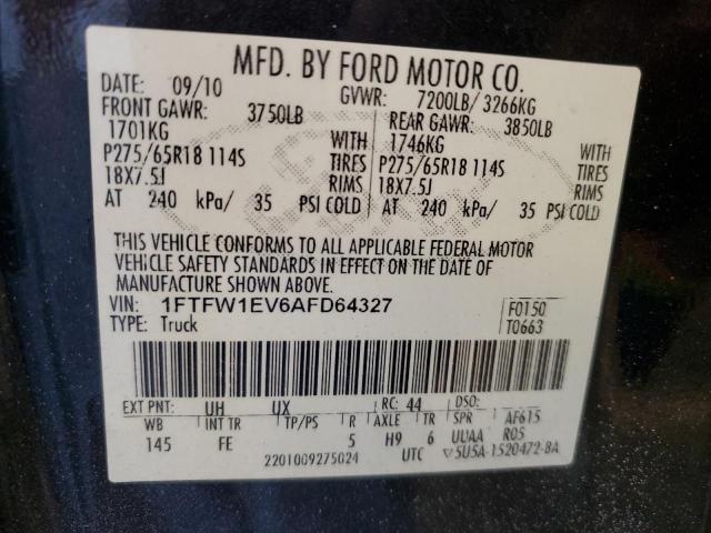2010 FORD F150 SUPER - 1FTFW1EV6AFD64327