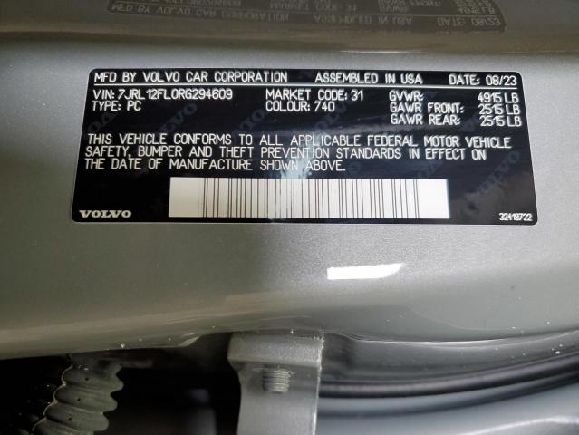 2024 VOLVO S60 PLUS 7JRL12FL0RG294609