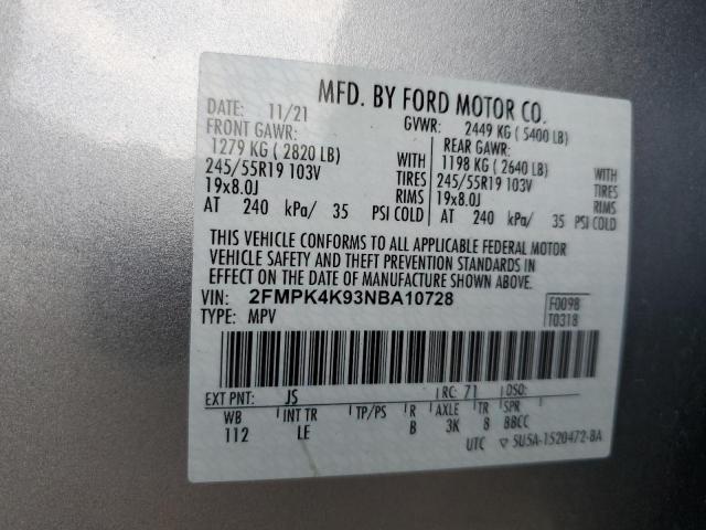 2022 FORD EDGE TITAN 2FMPK4K93NBA10728