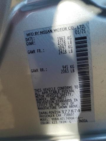 2025 NISSAN ALTIMA SV 1N4BL4DV2SN377874