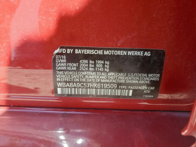 2017 BMW 320 I WBA8A9C57HK619509