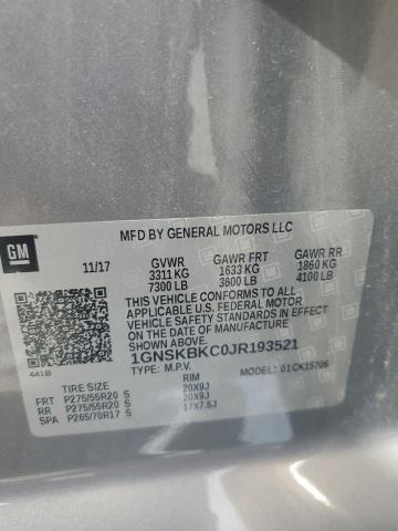 2018 CHEVROLET TAHOE K150 1GNSKBKC0JR193521