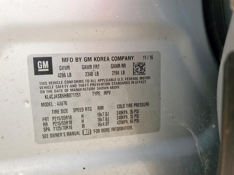 2017 BUICK ENCORE PRE KL4CJASBXHB071151
