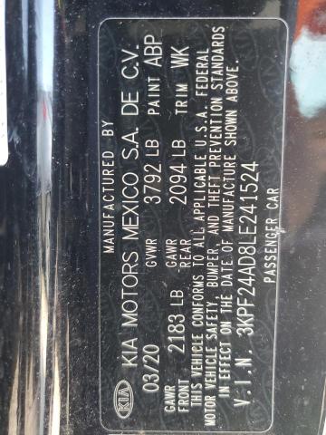 2020 KIA FORTE FE 3KPF24AD8LE241524