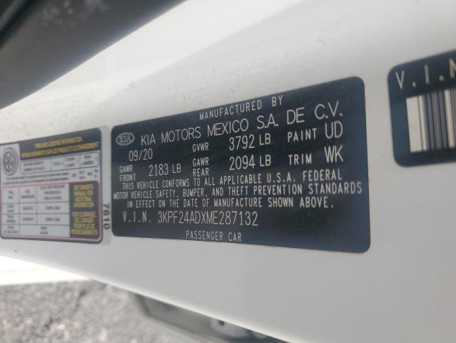 2021 KIA FORTE FE 3KPF24ADXME287132