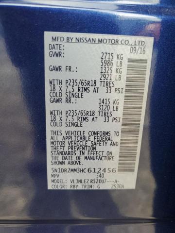 2017 NISSAN PATHFINDER S - 5N1DR2MM3HC612456