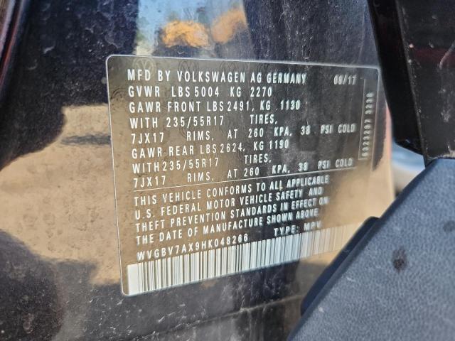 2017 VOLKSWAGEN TIGUAN S - WVGBV7AX9HK048266