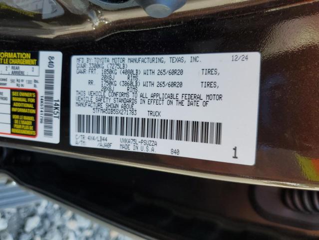 2025 TOYOTA TUNDRA CREWMAX PLATINUM 5TFMA5DB5SX271783