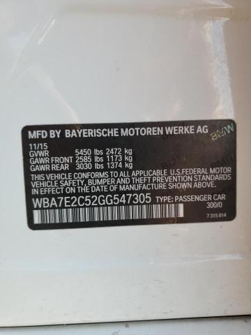 2016 BMW 740 I WBA7E2C52GG547305