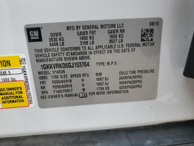 2016 GMC ACADIA SLT 1GKKVRKD6GJ153764