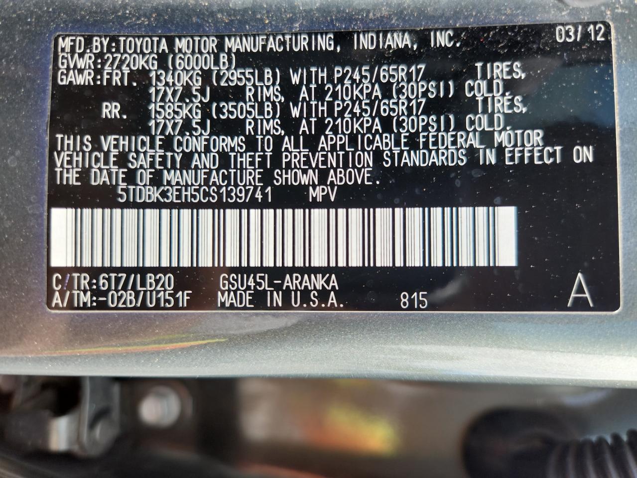 TOYOTA HIGHLANDER BASE