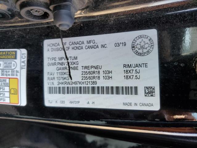 2019 HONDA CR-V TOURI 2HKRW2H97KH121389