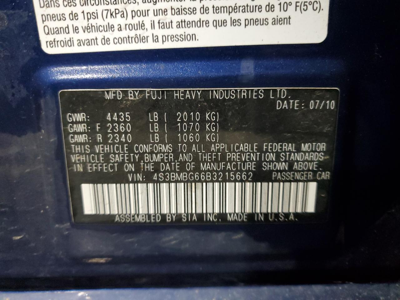 SUBARU LEGACY 2.5I PREMIUM