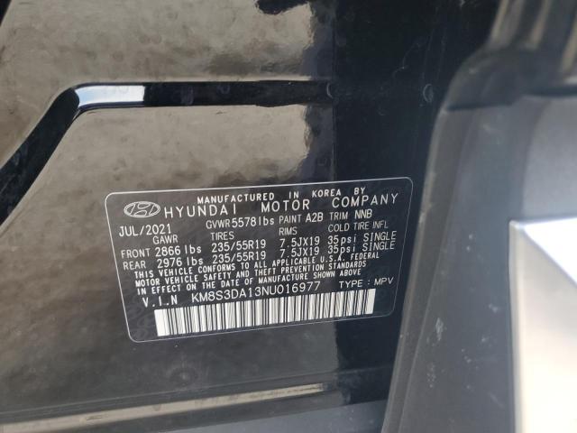 2022 HYUNDAI SANTA FE SEL PREMIUM KM8S3DA13NU016977