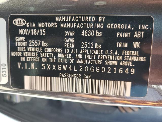 2016 KIA OPTIMA SX 5XXGW4L20GG021649