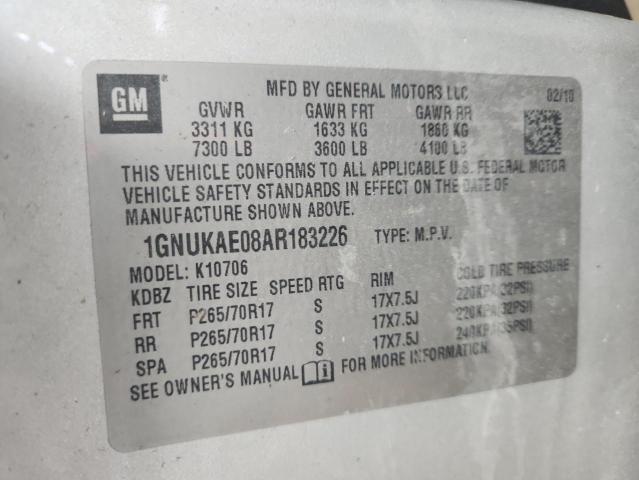 2010 CHEVROLET TAHOE K150 - 1GNUKAE08AR183226