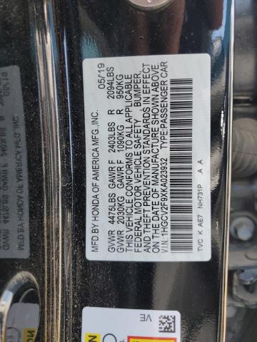2019 HONDA ACCORD TOURING 1HGCV2F9XKA023932