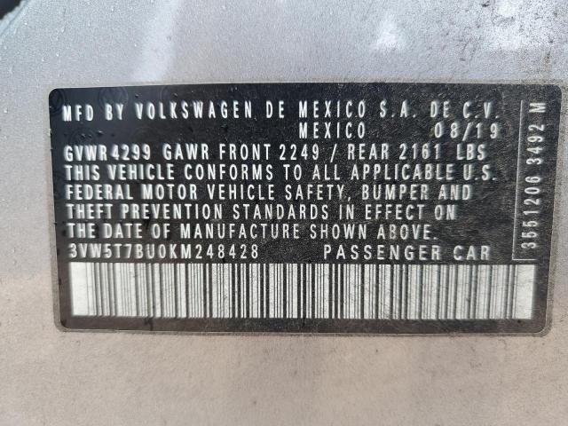 2019 VOLKSWAGEN JETTA GLI 3VW5T7BU0KM248428